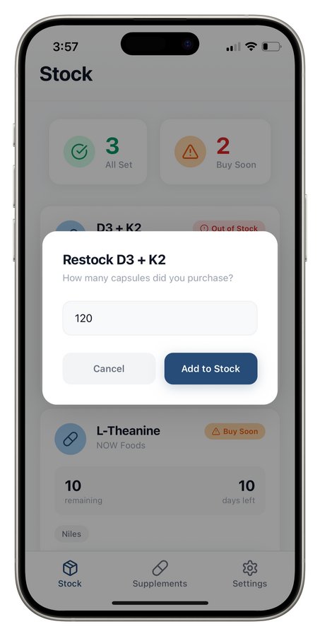 Restock Inventory